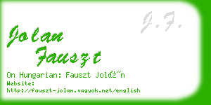 jolan fauszt business card